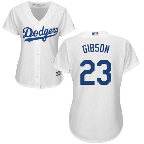 Dodgers #23 Kirk Gibson White Home Women's Stitched MLB Jersey